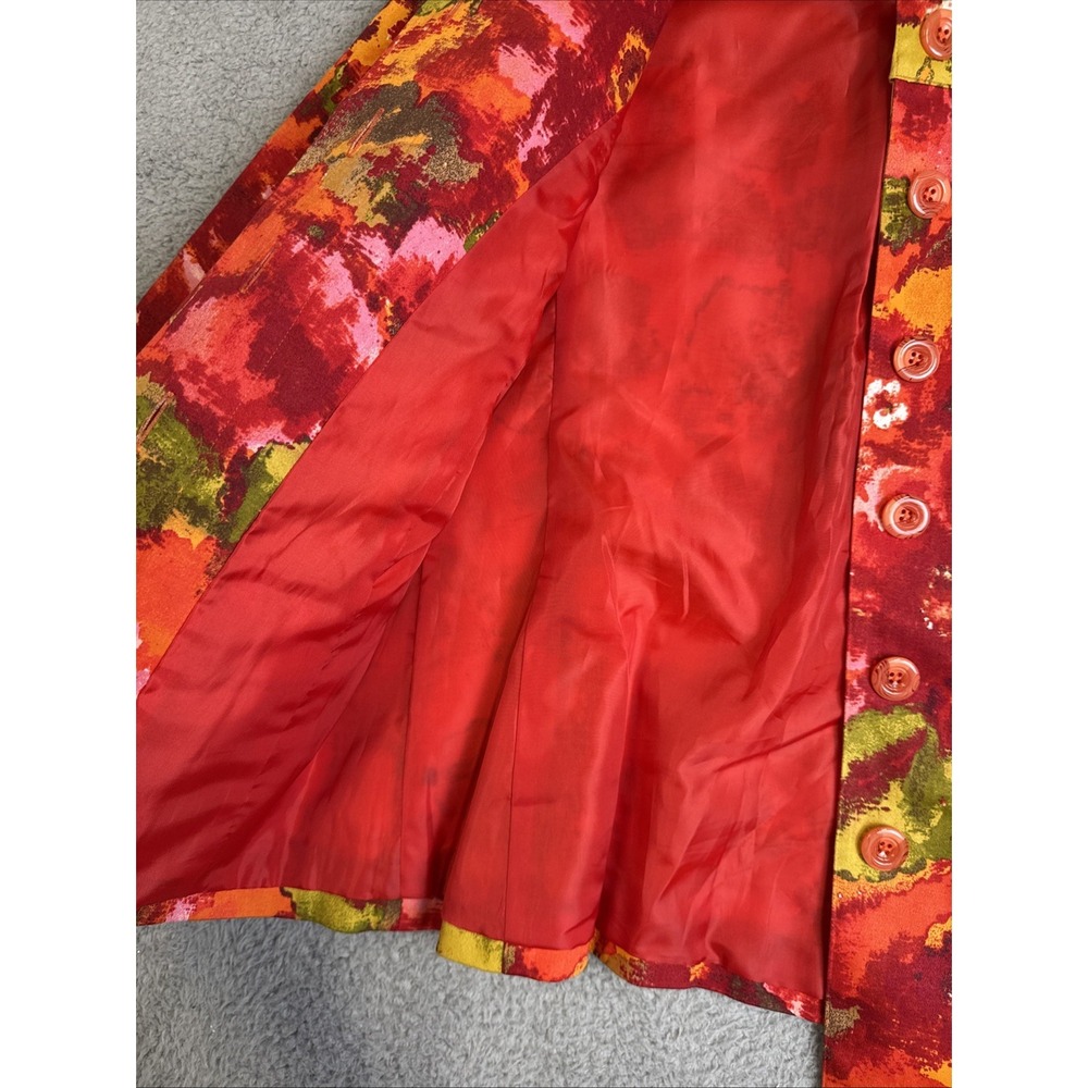 Chicos Button Up‎ Jacket Red Pink Coral Long Sleeve Blouse Coat Womens Size 0 - Picture 9 of 16